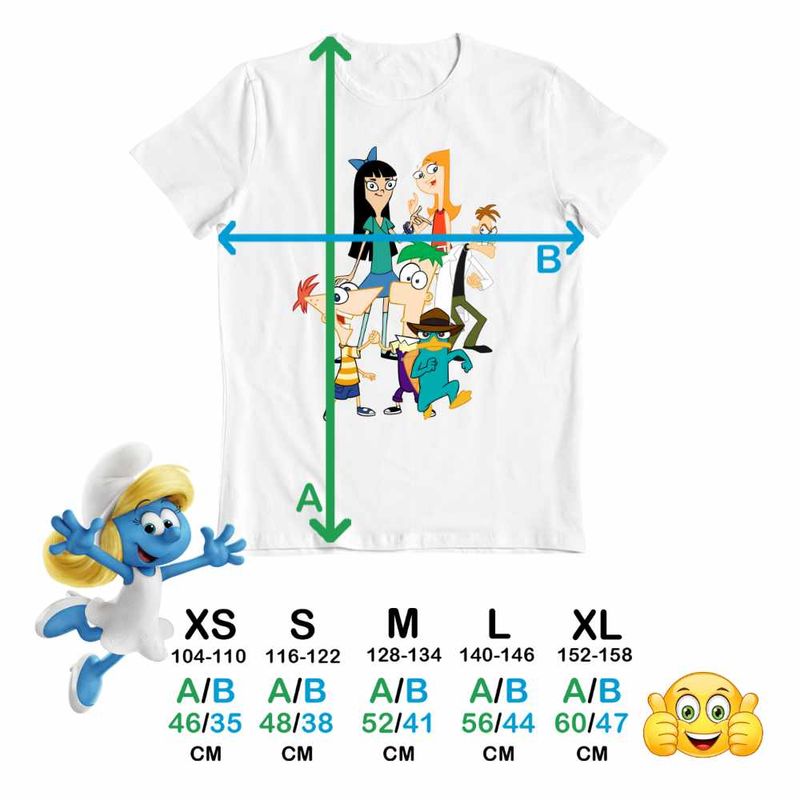 Fashion, accesorii si bijuterii - Copii - Imbracaminte copii - Tricouri copii - Tricou Copii Fete Phinead Ferb Toata Trupa Desen Animat CoolTrend, alb, marime XS Copii - Infinity.ro
