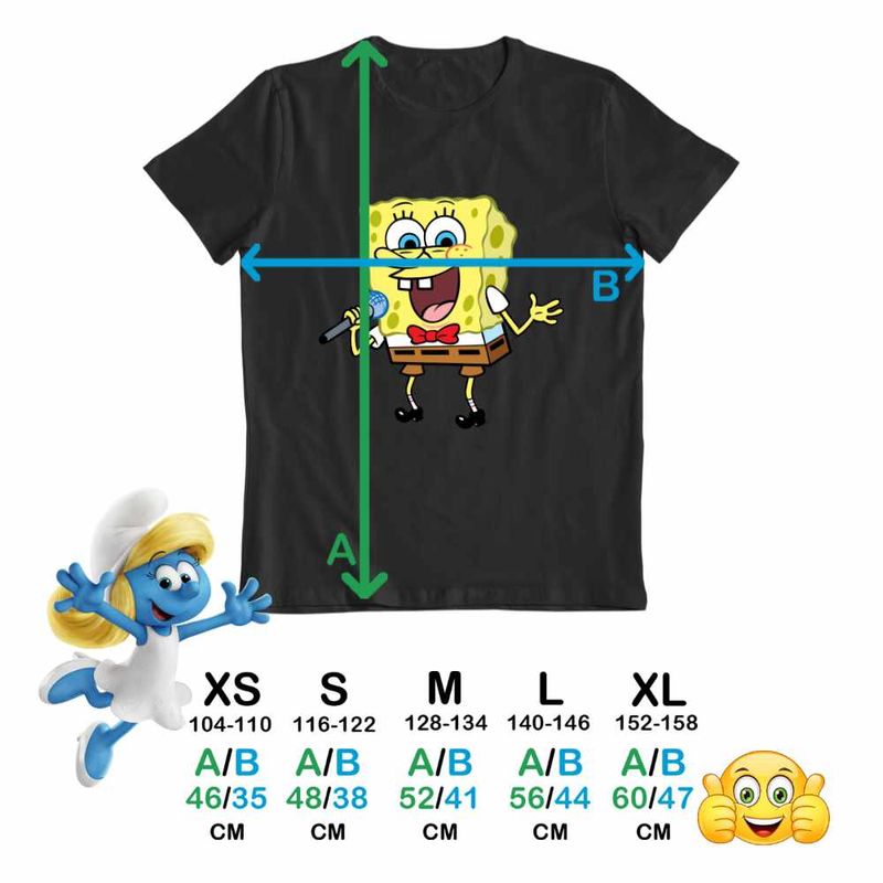Fashion, accesorii si bijuterii - Copii - Imbracaminte copii - Tricouri copii - Tricou Copii Baieti Sponge Bob Canta Microfon Desen Animat SpongeBob CoolTrend, negru, marime S Copii - Infinity.ro
