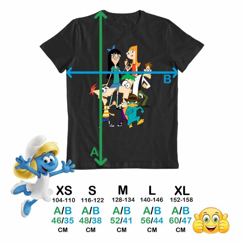 Fashion, accesorii si bijuterii - Copii - Imbracaminte copii - Tricouri copii - Tricou Copii Baieti Phinead Ferb Toata Trupa Desen Animat CoolTrend, negru, marime S Copii - Infinity.ro