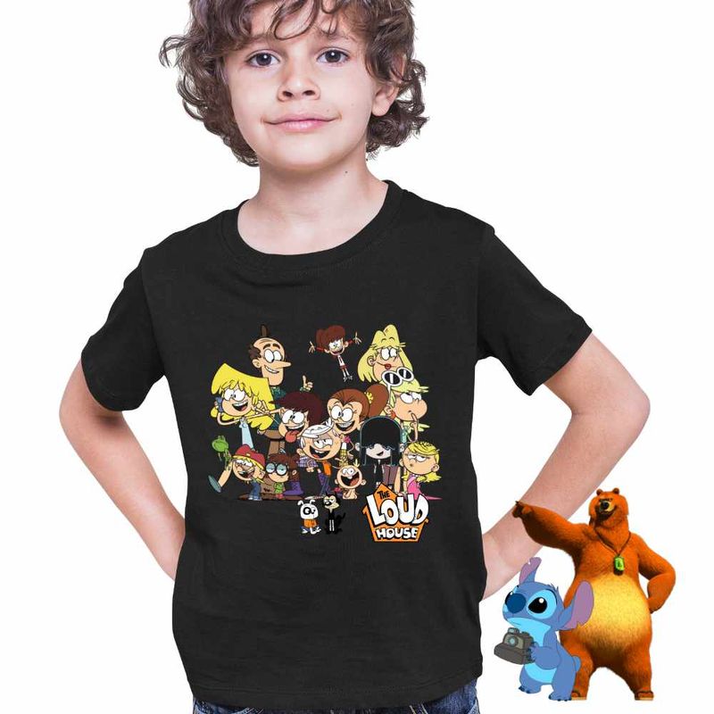 Fashion, accesorii si bijuterii - Copii - Imbracaminte copii - Tricouri copii - Tricou Copii Baieti Desene Animate Casa Loud CoolTrend, negru, marime M Copii - Infinity.ro