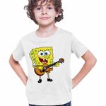 Fashion, accesorii si bijuterii - Copii - Imbracaminte copii - Tricouri copii - Tricou Copii Baieti SpongeBob Desene Animate Chitara CoolTrend, alb, marime L Copii - Infinity.ro