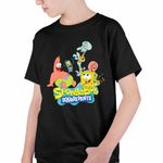 Fashion, accesorii si bijuterii - Copii - Imbracaminte copii - Tricouri copii - Tricou Copii Baieti SpongeBob Pantaloni Patrati Sponge Bob Gary CoolTrend, negru, marime L Copii - Infinity.ro