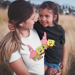 Fashion, accesorii si bijuterii - Copii - Imbracaminte copii - Tricouri copii - Tricou Copii Fete Sponge Bob Patrick Gary Spongebob CoolTrend, alb, marime XS Copii - Infinity.ro