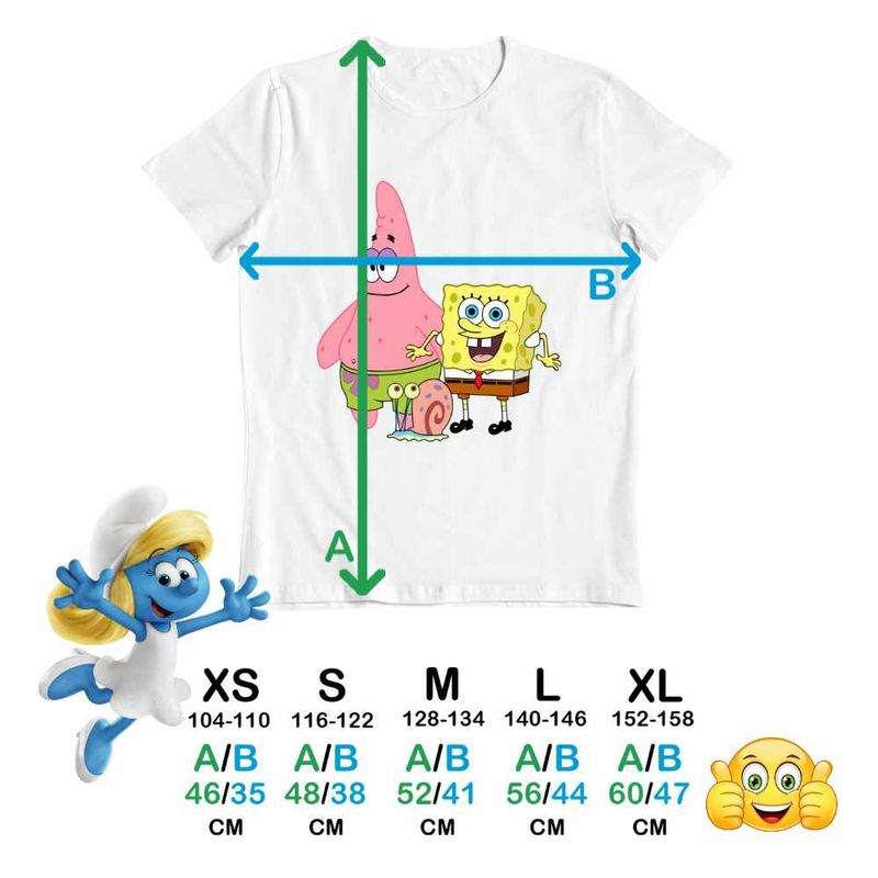 Fashion, accesorii si bijuterii - Copii - Imbracaminte copii - Tricouri copii - Tricou Copii Fete Sponge Bob Patrick Gary Spongebob CoolTrend, alb, marime XS Copii - Infinity.ro