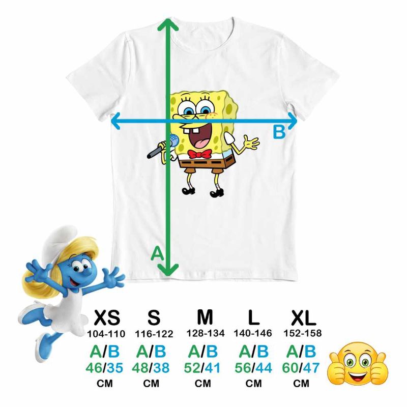 Fashion, accesorii si bijuterii - Copii - Imbracaminte copii - Tricouri copii - Tricou Copii Fete Sponge Bob Canta Microfon Desen Animat SpongeBob CoolTrend, alb, marime L Copii - Infinity.ro