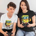 Fashion, accesorii si bijuterii - Copii - Imbracaminte copii - Tricouri copii - Tricou Copii Baieti Minecraft SpongeBob Nerd Sponge Bob Pantaloni Patrati CoolTrend, negru, marime XS Copii - Infinity.ro