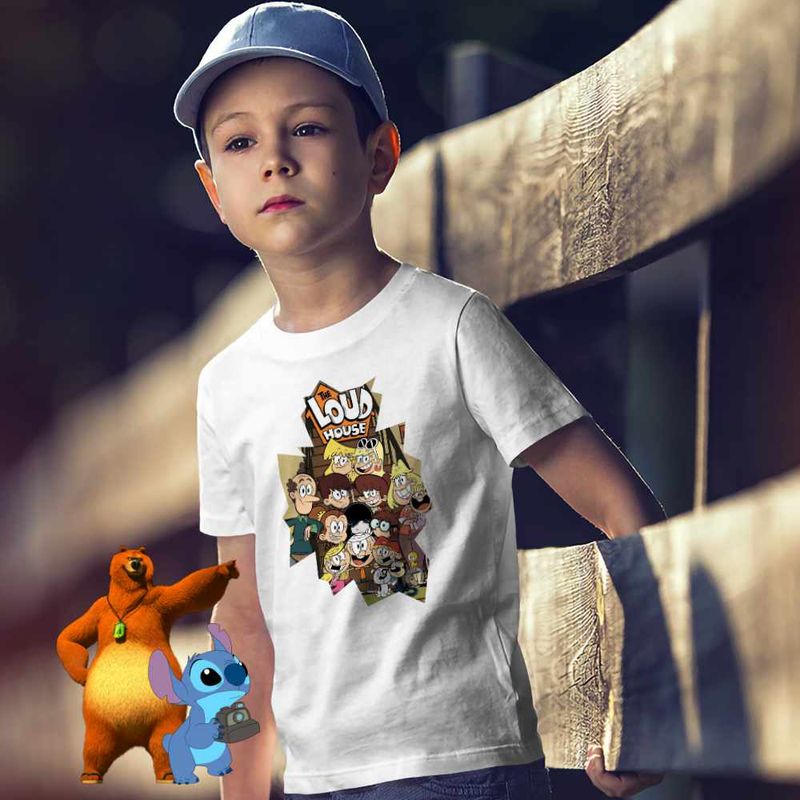 Fashion, accesorii si bijuterii - Copii - Imbracaminte copii - Tricouri copii - Tricou Copii Baieti Casa Loud Toata Familia CoolTrend, alb, marime XS Copii - Infinity.ro