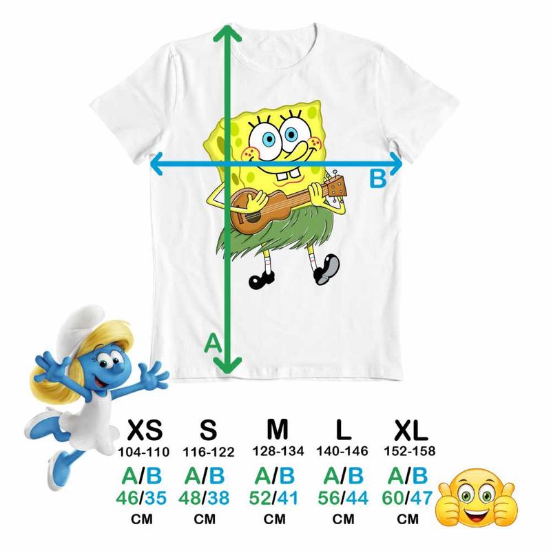 Fashion, accesorii si bijuterii - Copii - Imbracaminte copii - Tricouri copii - Tricou Copii Baieti SpongeBob Hawaii Ukulele Serial Sezon CoolTrend, alb, marime XL Copii - Infinity.ro