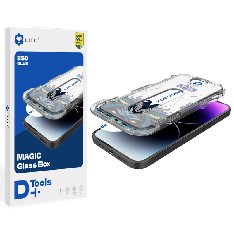 Laptop, Telefoane si Tablete - Telefoane mobile si accesorii - Accesorii Telefoane - Folii protectie telefoane - Folie pentru iPhone 17 / iPhone 16 Pro - Lito Magic Glass Box D+ Tools - Clear - Infinity.ro