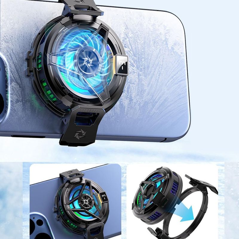 Electronice si Electrocasnice - Climatizare si sisteme de incalzire - Aparate racire aer - Ventilatoare - Ventilator pentru Telefon, Fast Cooling - Techsuit (SL17) - Black - Infinity.ro