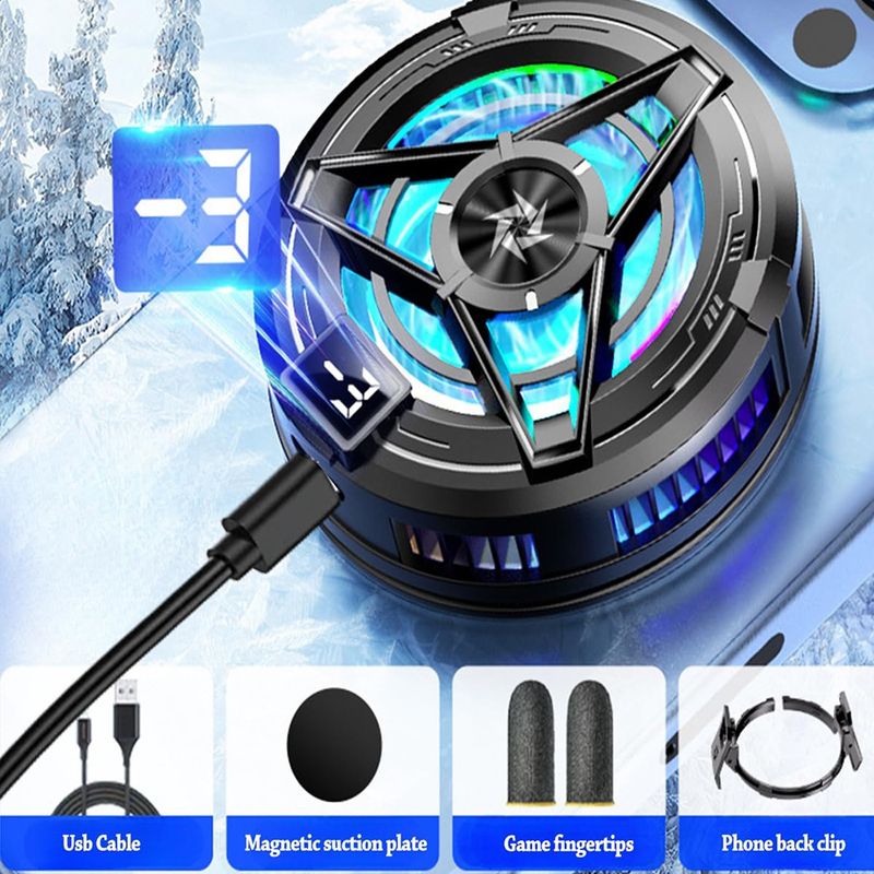 Electronice si Electrocasnice - Climatizare si sisteme de incalzire - Aparate racire aer - Ventilatoare - Ventilator pentru Telefon, Fast Cooling - Techsuit (SL17) - Black - Infinity.ro