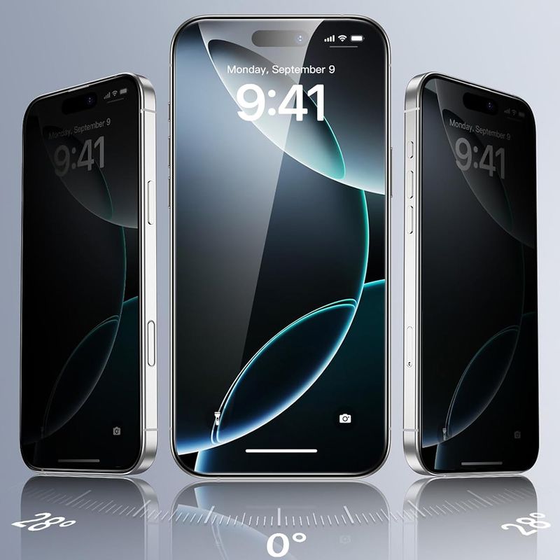 Laptop, Telefoane si Tablete - Telefoane mobile si accesorii - Accesorii Telefoane - Folii protectie telefoane - Folie pentru iPhone 17 Pro (set 3) - ESR Privacy Tempered Glass - Black - Infinity.ro
