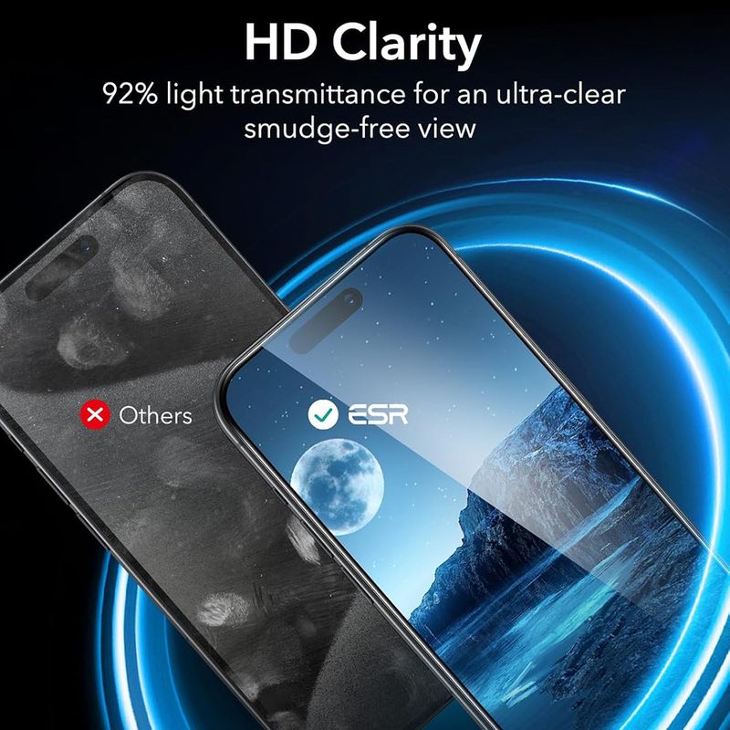 Laptop, Telefoane si Tablete - Telefoane mobile si accesorii - Accesorii Telefoane - Folii protectie telefoane - Folie pentru iPhone 17 Pro (set 3) - ESR Privacy Tempered Glass - Black - Infinity.ro
