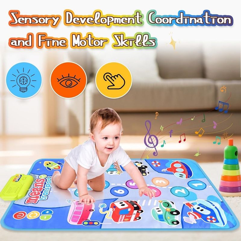 Jucarii, Copii si Bebe - Jucarii si jocuri - Jucarii bebelusi - Jucarii interactive bebelusi - Covoras muzical pentru copii 18 luni+ Dimensiune 80x50cm - Infinity.ro