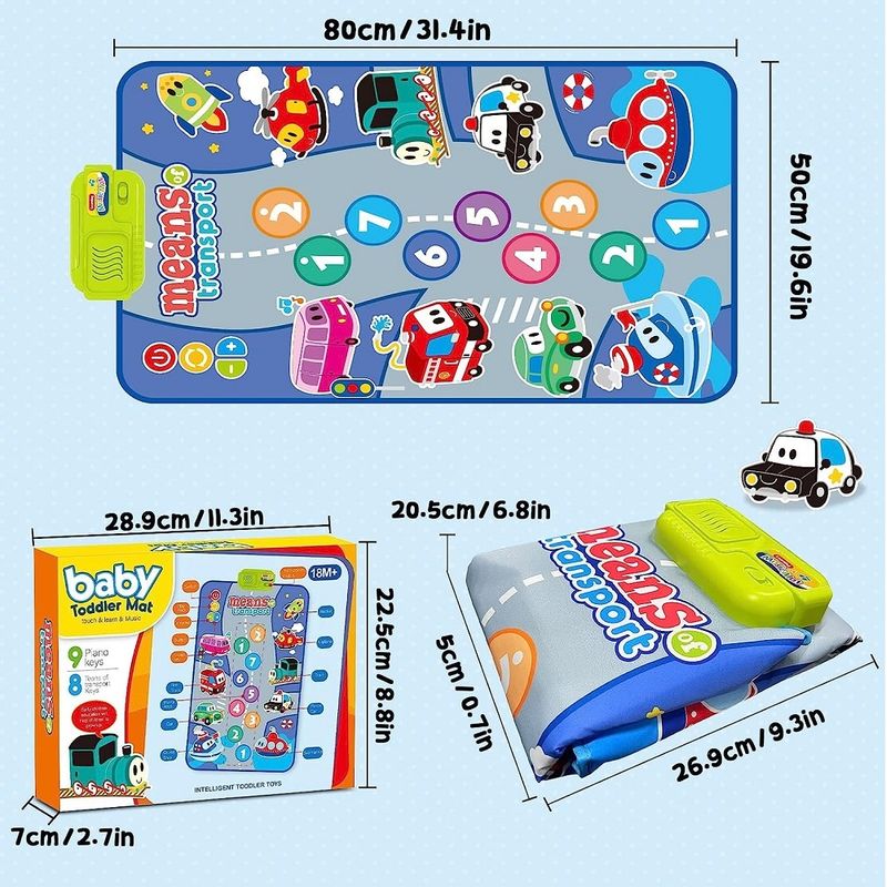 Jucarii, Copii si Bebe - Jucarii si jocuri - Jucarii bebelusi - Jucarii interactive bebelusi - Covoras muzical pentru copii 18 luni+ Dimensiune 80x50cm - Infinity.ro