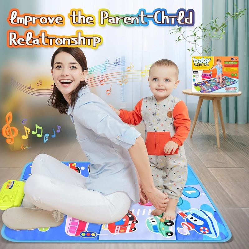 Jucarii, Copii si Bebe - Jucarii si jocuri - Jucarii bebelusi - Jucarii interactive bebelusi - Covoras muzical pentru copii 18 luni+ Dimensiune 80x50cm - Infinity.ro