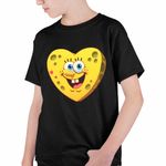 Fashion, accesorii si bijuterii - Copii - Imbracaminte copii - Tricouri copii - Tricou Copii Baieti Sponge Bob Inima SpongeBoo Pantaloni Patrati CoolTrend, negru, marime M Copii - Infinity.ro
