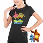 Fashion, accesorii si bijuterii - Copii - Imbracaminte copii - Tricouri copii - Tricou Copii Fete Spongebob Dublat Sponge Bob Atac CoolTrend, negru, marime XL Copii - Infinity.ro