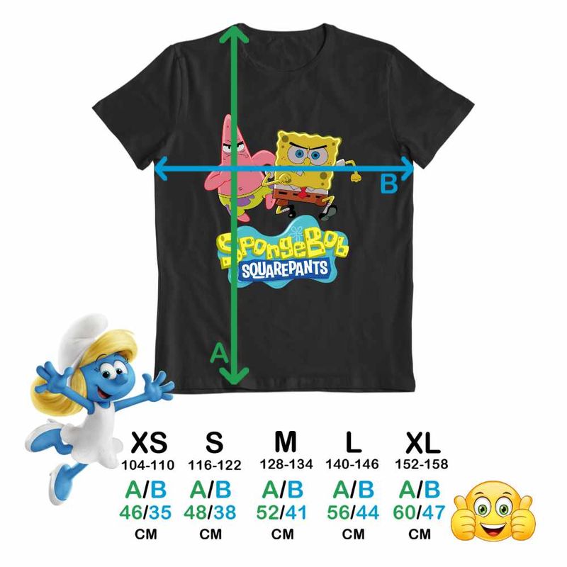 Fashion, accesorii si bijuterii - Copii - Imbracaminte copii - Tricouri copii - Tricou Copii Fete Spongebob Dublat Sponge Bob Atac CoolTrend, negru, marime XL Copii - Infinity.ro