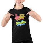Fashion, accesorii si bijuterii - Copii - Imbracaminte copii - Tricouri copii - Tricou Copii Fete Spongebob Dublat Sponge Bob Atac CoolTrend, negru, marime XL Copii - Infinity.ro