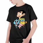 Fashion, accesorii si bijuterii - Copii - Imbracaminte copii - Tricouri copii - Tricou Copii Baieti Gumball Mr Bean SpongeBob CoolTrend, negru, marime XL Copii - Infinity.ro