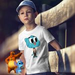 Fashion, accesorii si bijuterii - Copii - Imbracaminte copii - Tricouri copii - Tricou Copii Baieti Gumball Desene Animate CoolTrend, alb, marime M Copii - Infinity.ro