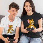 Fashion, accesorii si bijuterii - Copii - Imbracaminte copii - Tricouri copii - Tricou Copii Baieti Tom si Jerry Desene Animate CoolTrend, negru, marime XL Copii - Infinity.ro