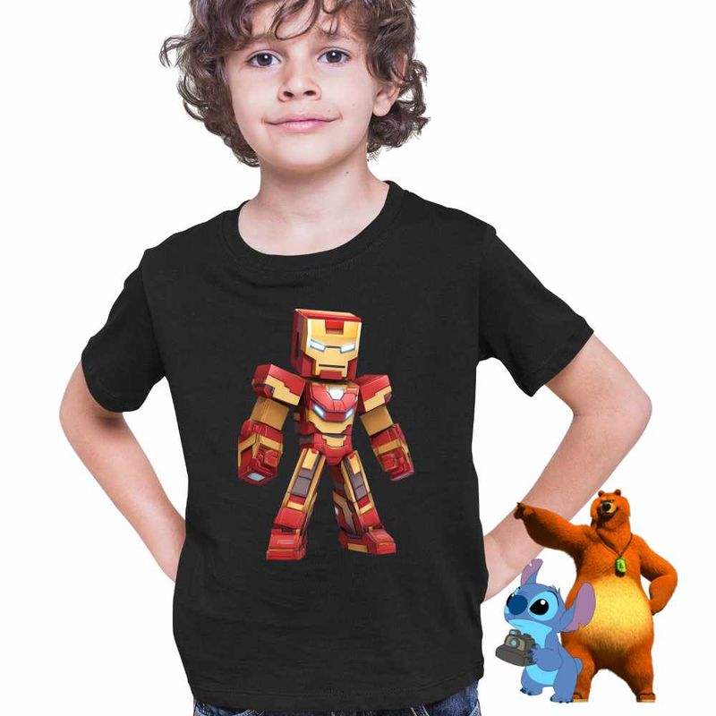 Fashion, accesorii si bijuterii - Copii - Imbracaminte copii - Tricouri copii - Tricou Copii Baieti Iron Man Roblox CoolTrend, negru, marime S Copii - Infinity.ro