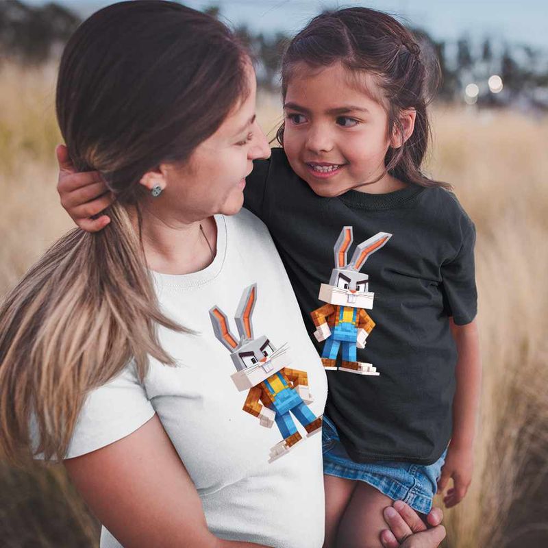 Fashion, accesorii si bijuterii - Copii - Imbracaminte copii - Tricouri copii - Tricou Copii Fete Bugs Bunny Minecraft CoolTrend, alb, marime XS Copii - Infinity.ro