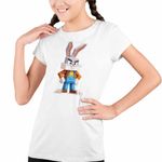Fashion, accesorii si bijuterii - Copii - Imbracaminte copii - Tricouri copii - Tricou Copii Fete Bugs Bunny Minecraft CoolTrend, alb, marime XS Copii - Infinity.ro