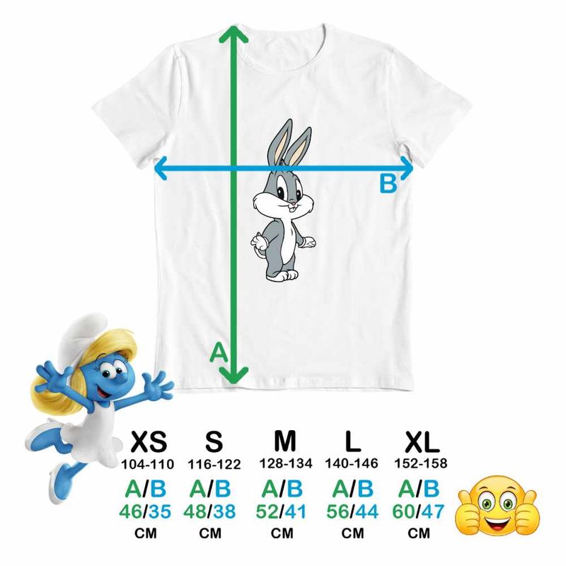 Fashion, accesorii si bijuterii - Copii - Imbracaminte copii - Tricouri copii - Tricou Copii Fete Bugs Bunny Bebelus CoolTrend, alb, marime M Copii - Infinity.ro