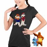 Fashion, accesorii si bijuterii - Copii - Imbracaminte copii - Tricouri copii - Tricou Copii Fete Bugs Bunny Rebel Rapper Hip Hop Taz CoolTrend, negru, marime L Copii - Infinity.ro
