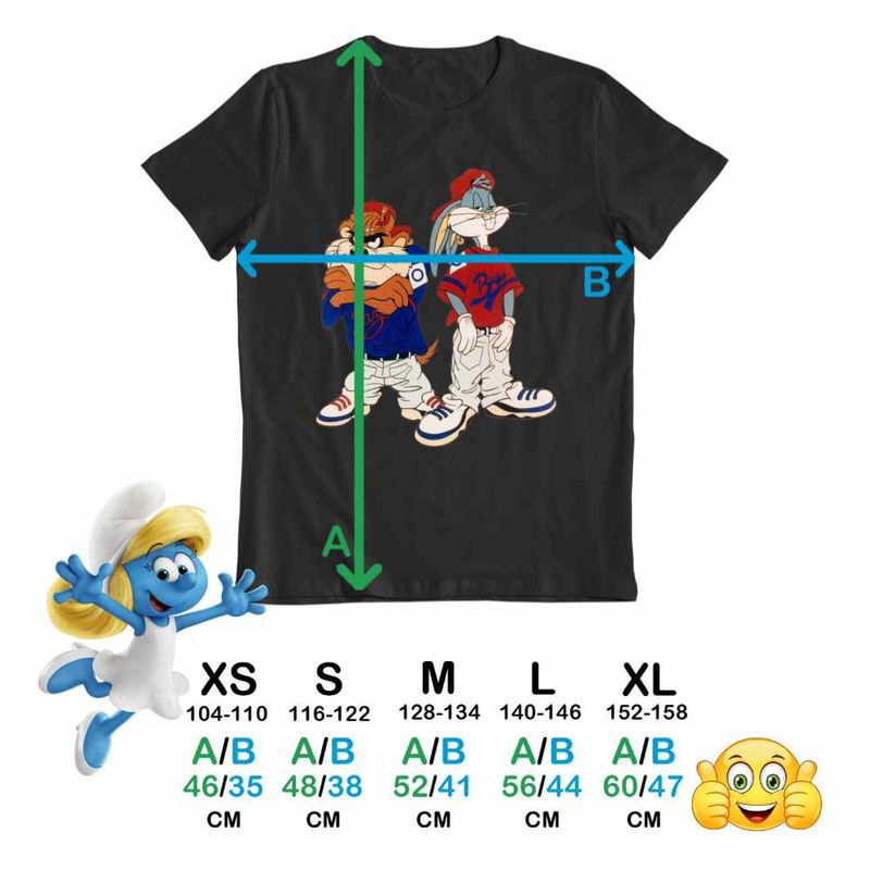 Fashion, accesorii si bijuterii - Copii - Imbracaminte copii - Tricouri copii - Tricou Copii Fete Bugs Bunny Rebel Rapper Hip Hop Taz CoolTrend, negru, marime L Copii - Infinity.ro