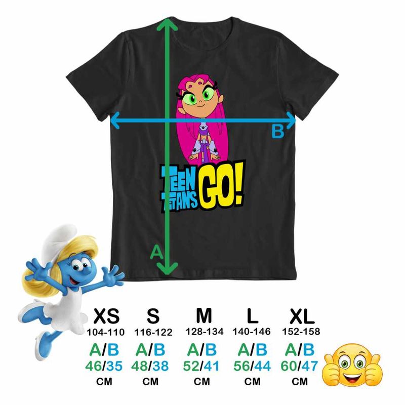 Fashion, accesorii si bijuterii - Copii - Imbracaminte copii - Tricouri copii - Tricou Copii Fete Starfire Tineri Titani Teen Titans Go CoolTrend, negru, marime S Copii - Infinity.ro