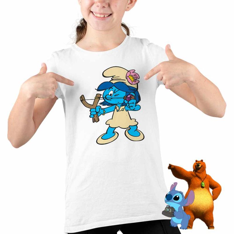 Fashion, accesorii si bijuterii - Copii - Imbracaminte copii - Tricouri copii - Tricou Copii Fete Strumfii Satul Fetelor Prastie CoolTrend, alb, marime S Copii - Infinity.ro
