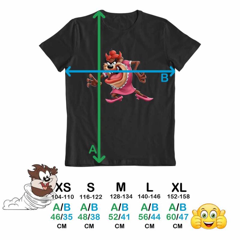 Fashion, accesorii si bijuterii - Copii - Imbracaminte copii - Tricouri copii - Tricou Copii Fete Tasmanian She-Devil Taz Diavol, negru, marime XS Copii - Infinity.ro