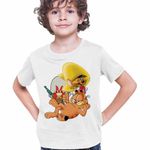 Fashion, accesorii si bijuterii - Copii - Imbracaminte copii - Tricouri copii - Tricou Copii Baieti Speedy Gonzales Garfield Yosemite Sam Desene, alb, marime L Copii - Infinity.ro