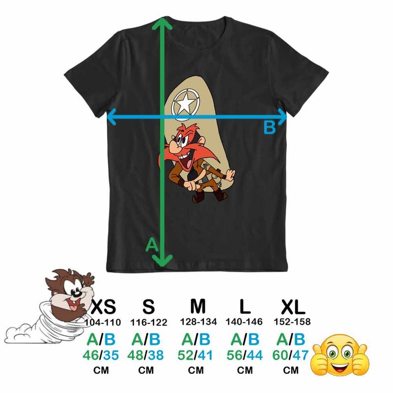 Fashion, accesorii si bijuterii - Copii - Imbracaminte copii - Tricouri copii - Tricou Copii Baieti Yosemite Sam Serif Looney Tunes, negru, marime M Copii - Infinity.ro