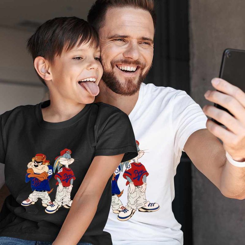 Fashion, accesorii si bijuterii - Copii - Imbracaminte copii - Tricouri copii - Tricou Copii Baieti Bugs Bunny Rebel Rapper Hip Hop Taz CoolTrend, alb, marime XL Copii - Infinity.ro
