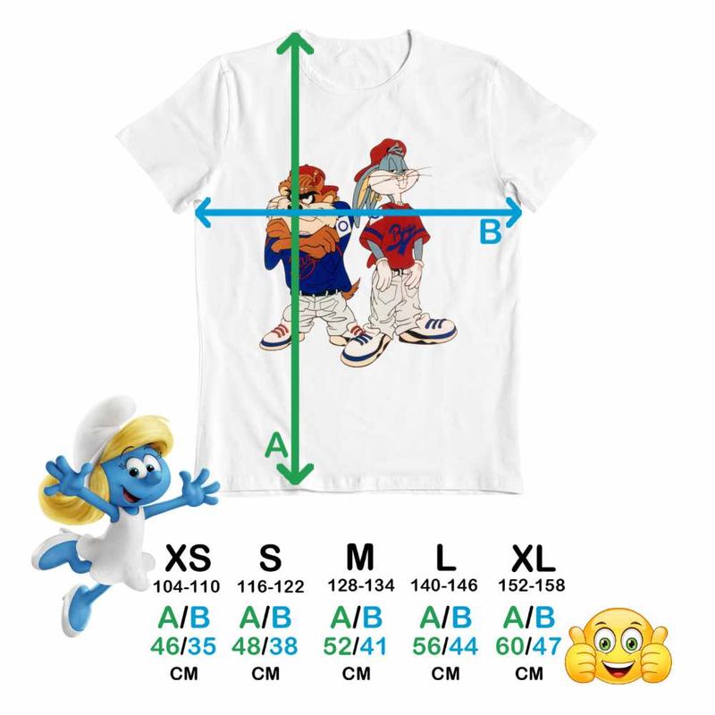 Fashion, accesorii si bijuterii - Copii - Imbracaminte copii - Tricouri copii - Tricou Copii Baieti Bugs Bunny Rebel Rapper Hip Hop Taz CoolTrend, alb, marime XL Copii - Infinity.ro