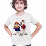 Fashion, accesorii si bijuterii - Copii - Imbracaminte copii - Tricouri copii - Tricou Copii Baieti Bugs Bunny Rebel Rapper Hip Hop Taz CoolTrend, alb, marime XL Copii - Infinity.ro