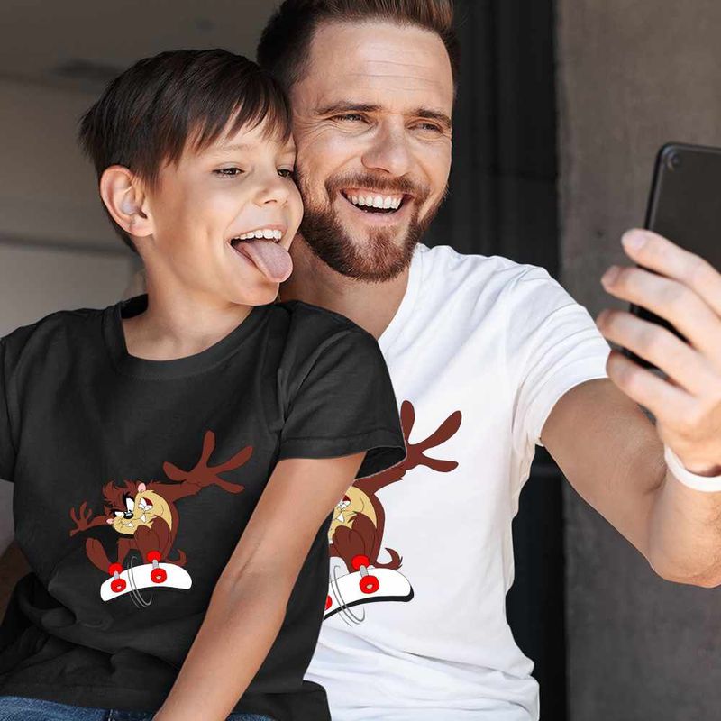 Fashion, accesorii si bijuterii - Copii - Imbracaminte copii - Tricouri copii - Tricou Copii Baieti Taz Skateboard Diavol Tasmanian, alb, marime S Copii - Infinity.ro