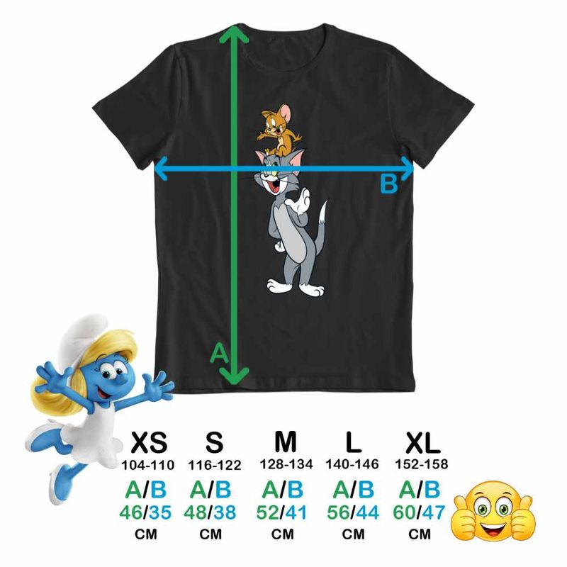 Fashion, accesorii si bijuterii - Copii - Imbracaminte copii - Tricouri copii - Tricou Copii Fete Tom si Jerry Prietenie CoolTrend, negru, marime S Copii - Infinity.ro