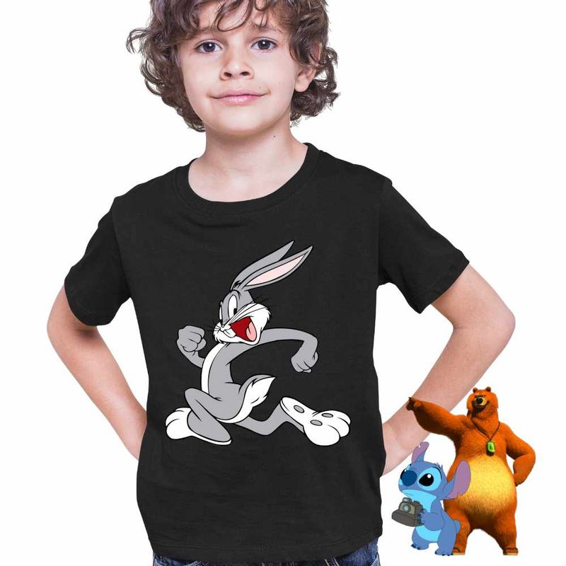 Fashion, accesorii si bijuterii - Copii - Imbracaminte copii - Tricouri copii - Tricou Copii Baieti Bugs Bunny Iepuras CoolTrend, negru, marime XL Copii - Infinity.ro