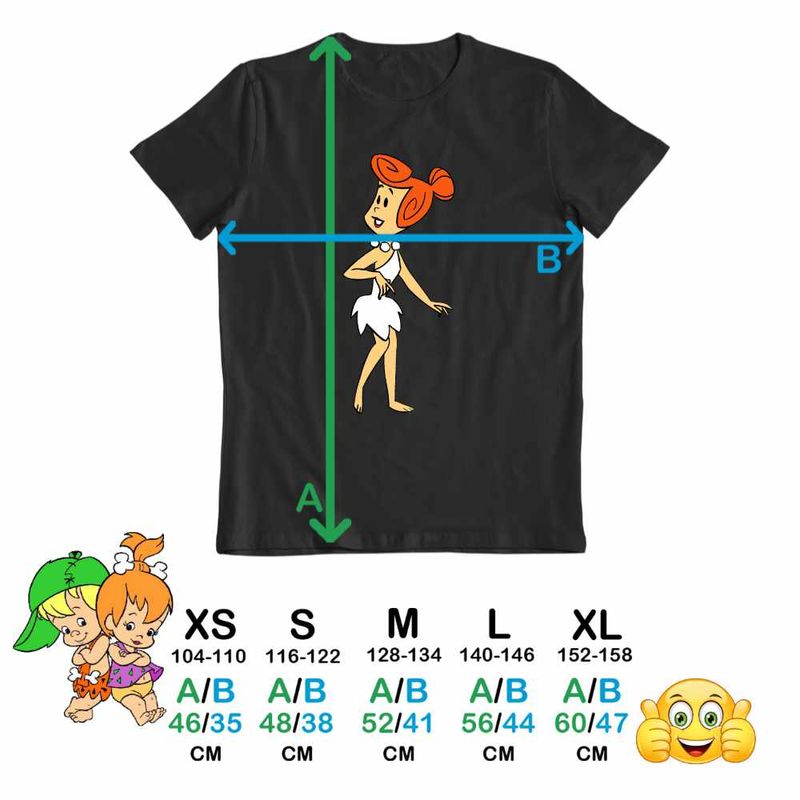 Fashion, accesorii si bijuterii - Copii - Imbracaminte copii - Tricouri copii - Tricou Copii Fete Familia Flintstone Wilma Aventuri in Epoca de Piatra, negru, marime XL Copii - Infinity.ro