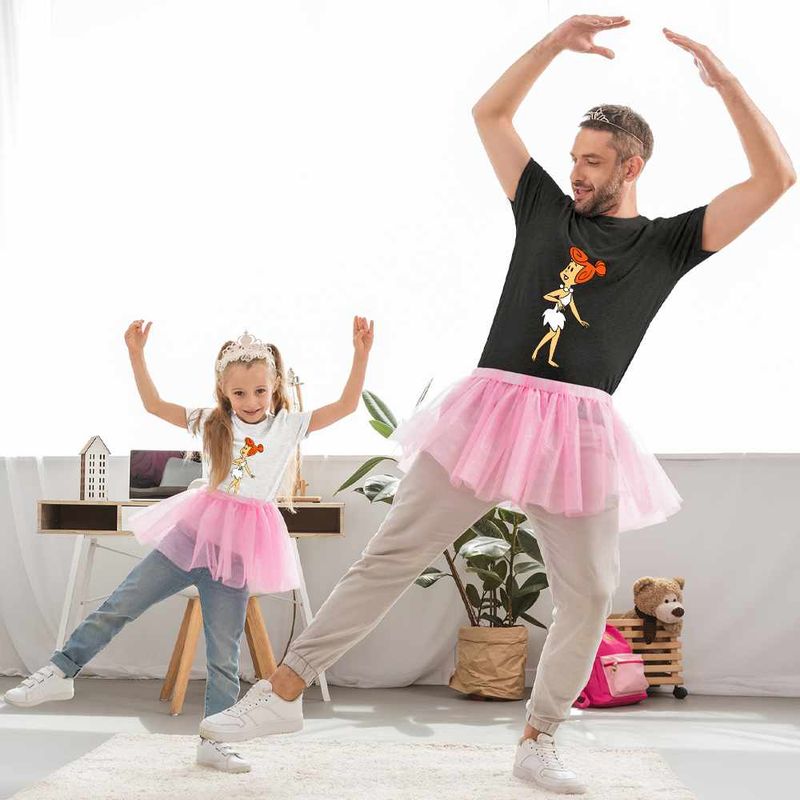 Fashion, accesorii si bijuterii - Copii - Imbracaminte copii - Tricouri copii - Tricou Copii Fete Familia Flintstone Wilma Aventuri in Epoca de Piatra, negru, marime XL Copii - Infinity.ro