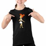 Fashion, accesorii si bijuterii - Copii - Imbracaminte copii - Tricouri copii - Tricou Copii Fete Familia Flintstone Wilma Aventuri in Epoca de Piatra, negru, marime XL Copii - Infinity.ro