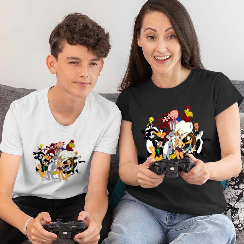 Fashion, accesorii si bijuterii - Copii - Imbracaminte copii - Tricouri copii - Tricou Copii Baieti Taz Bugs Bunny Daffy Looney Tunes Eroi, negru, marime M Copii - Infinity.ro