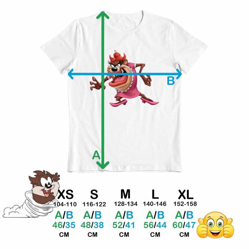 Fashion, accesorii si bijuterii - Copii - Imbracaminte copii - Tricouri copii - Tricou Copii Baieti Tasmanian She-Devil Taz Diavol, alb, marime S Copii - Infinity.ro