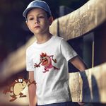 Fashion, accesorii si bijuterii - Copii - Imbracaminte copii - Tricouri copii - Tricou Copii Baieti Tasmanian She-Devil Taz Diavol, alb, marime S Copii - Infinity.ro